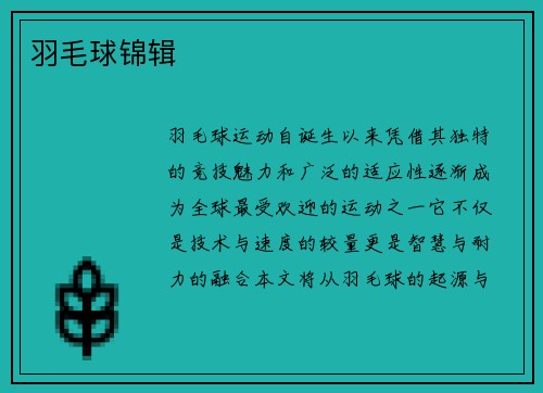 羽毛球锦辑